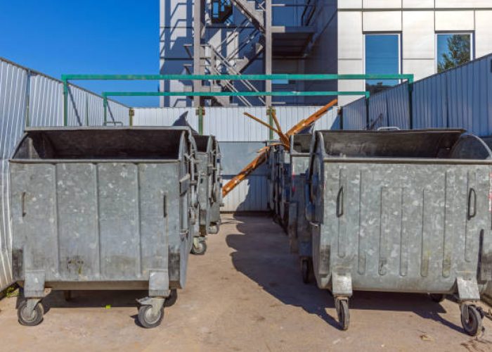industrial dumpster bins open metal containers recycling
